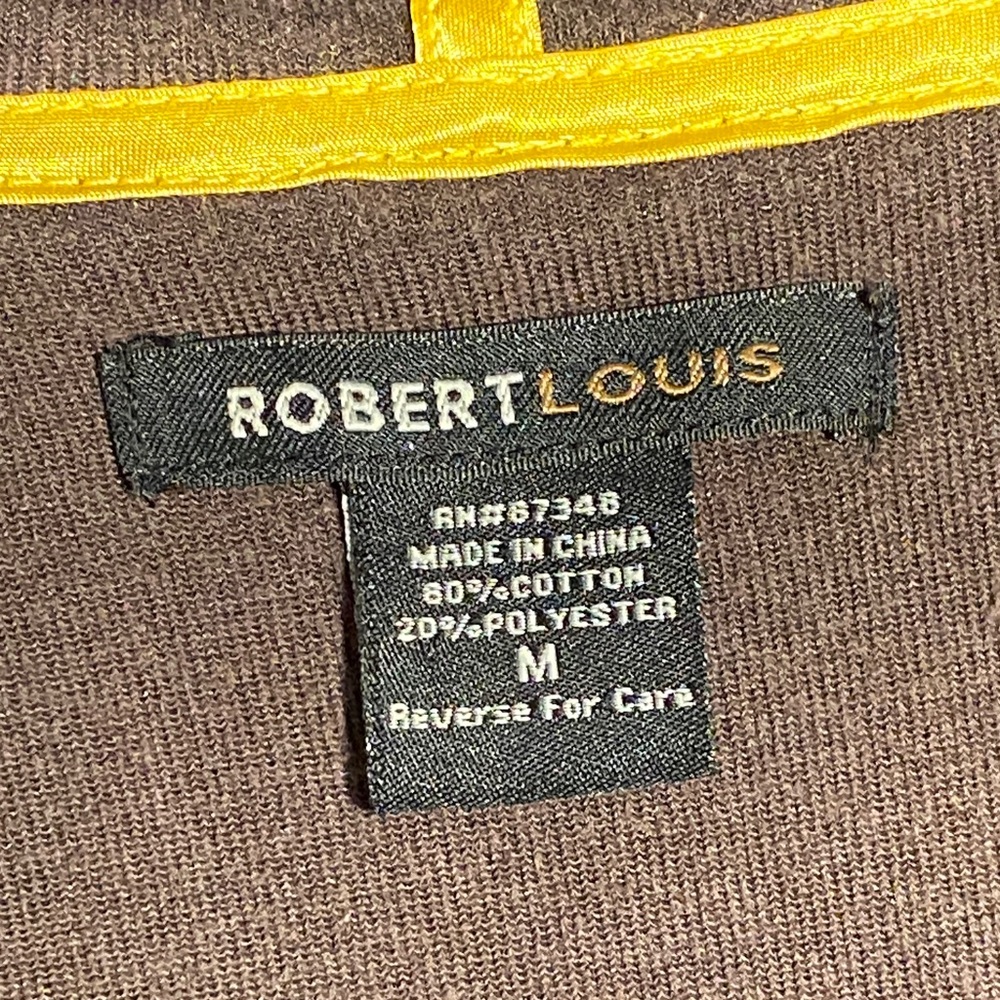 2-PC Robert Louis Chocolate Brown w/ Gold Accents Wide Leg Velour Tracksuit Set - Picture 2 of 9